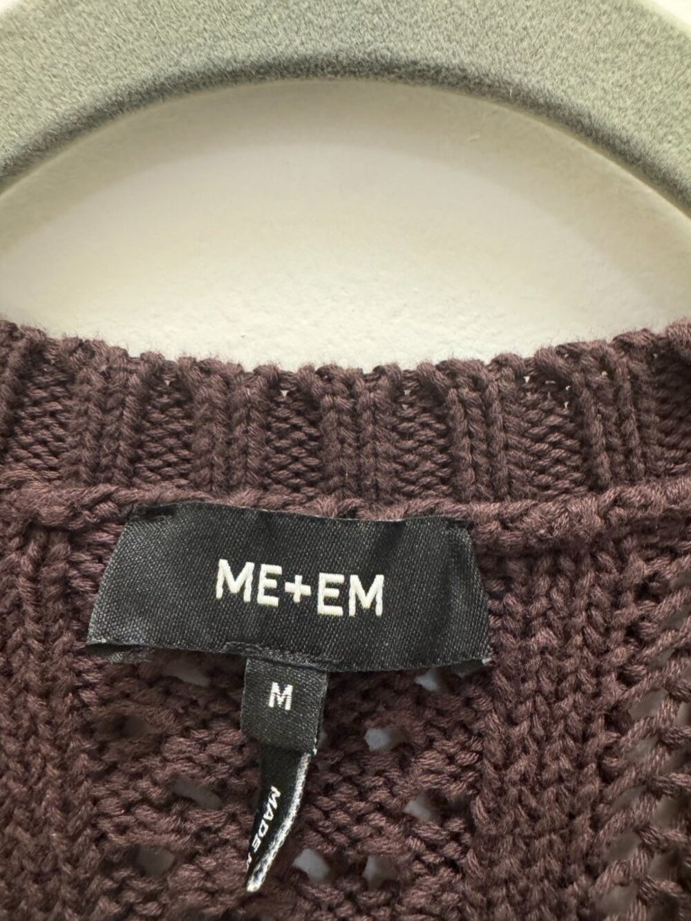 ME+EM Cotton Open Stitch Sweater Vest, Chocolate Brown, Size M - Picture 5 of 5